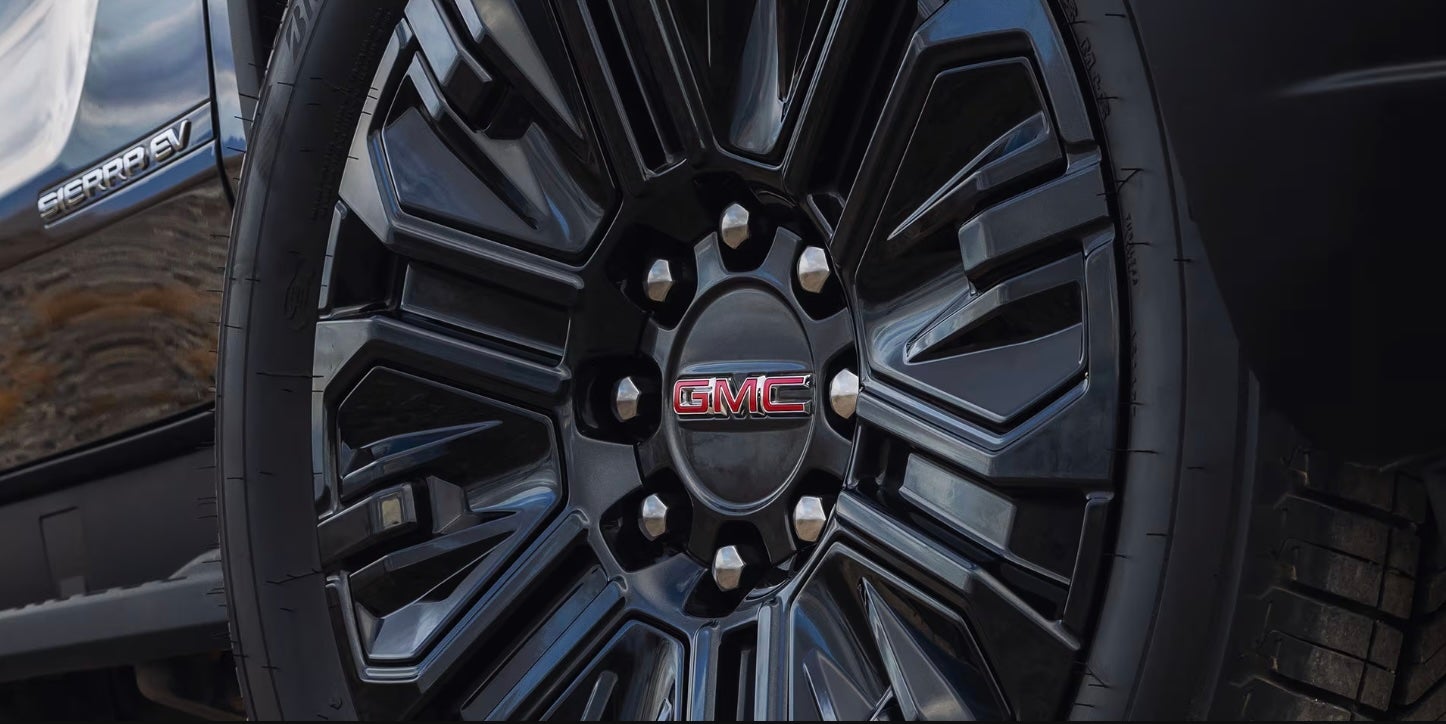 Black rim of 2026 GMC Sierra EV for sale near Burleson, TX