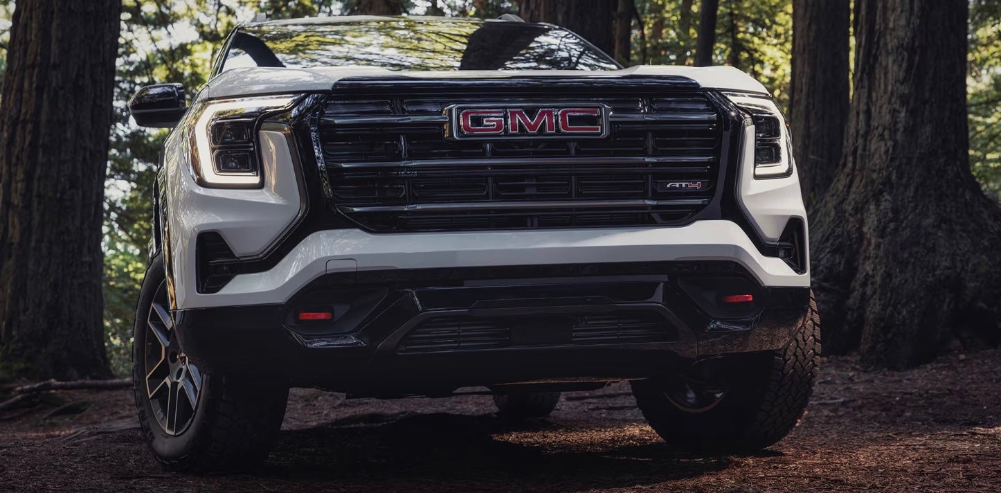 Grille of white 2026 GMC Terrain for sale near Dallas, TX