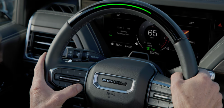 Steering wheel of 2026 GMC Yukon for sale in Weatherford, TX